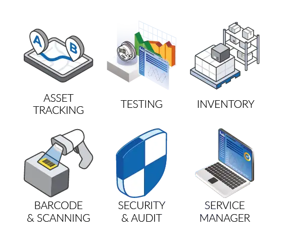 Asset Tracking | Testing | Inventory | Barcode & Scanning | Security & Audit | Service Manager | PowerTrack